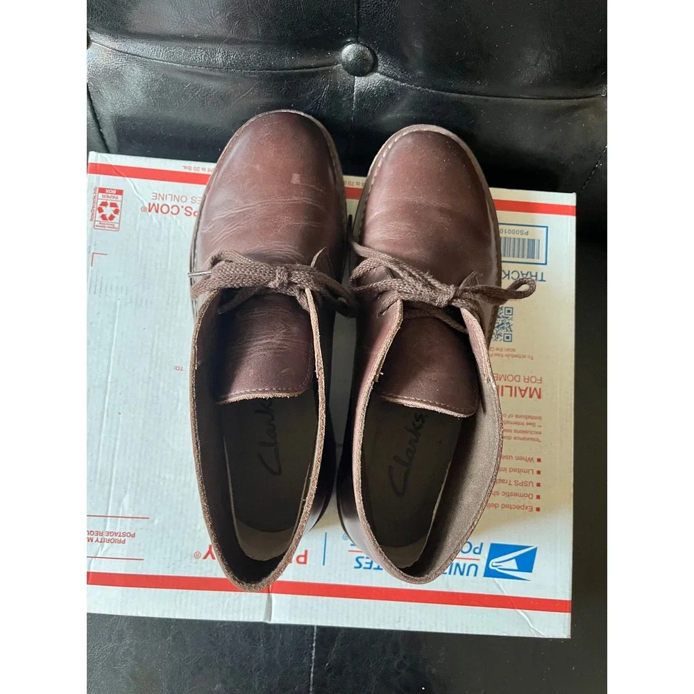 Clarks Mens‎ Bushacre 2 Dark Brown Leather Chukka Desert Boots